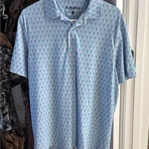 Chubbies Men’s Blue and White Polo Shirt with Nautical Pattern